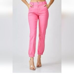 NWT Risen high rise jogger jeans in Pink 1/25, $55